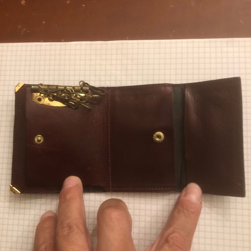 Leather double key wallet new