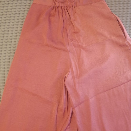 Mango satin culottes pants, pink, size S
