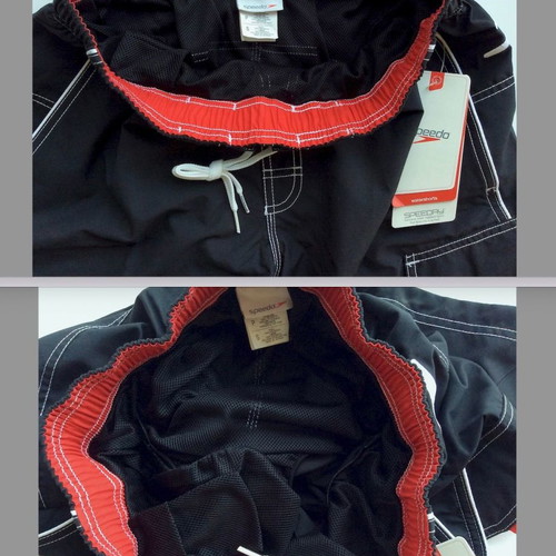 Speedo men's swim shorts Small new, black with red details