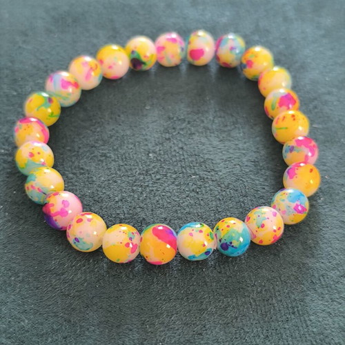 Elastic bracelet with colorful beads new, fun summer style