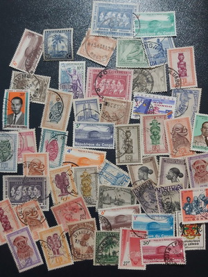 Congo Lot of Used Sealed Stamps, Approx. 50 Total
