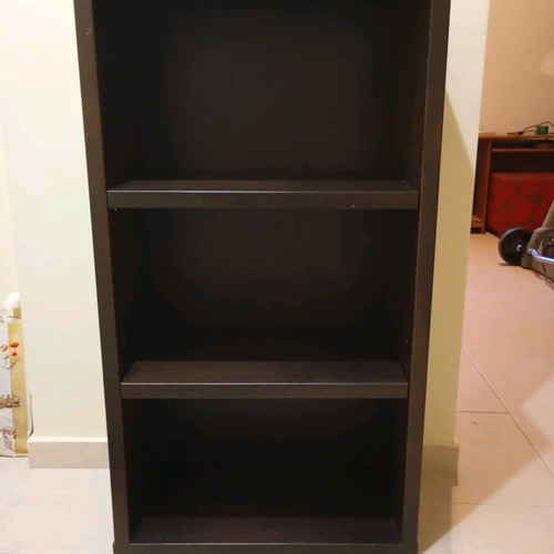 Wooden wenge shelf used, height 1.10 m, width 30 cm