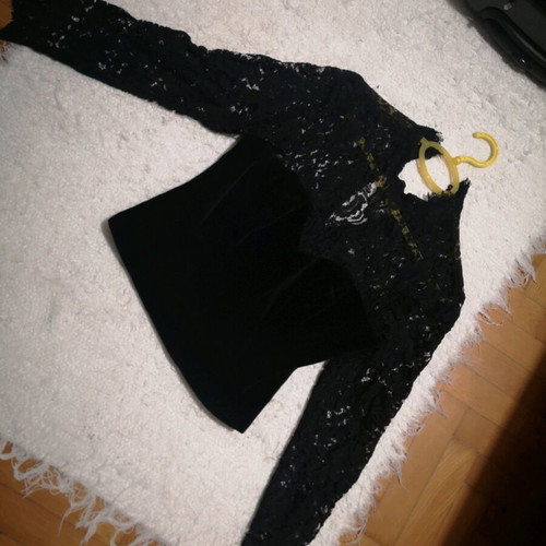 Vintage Platine Paris corset top black velvet and lace, like new, size 42