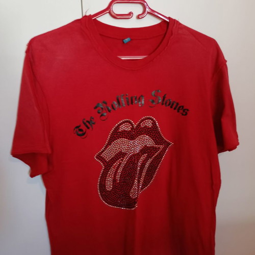 Amplified Rolling Stones unisex t-shirt με στρας, κόκκινο, L
