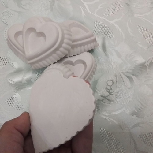 Gypsum hearts 7cm for crafts and wedding favors, pack of 50
