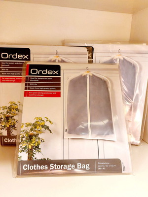 Ordex θήκη αποθήκευσης ρούχων με φερμουάρ, 60x92εκ, καινούργια