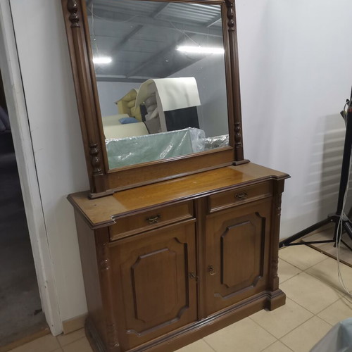 Entryway furniture with mirror, like new, vintage wooden shoe cabinet