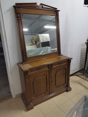 Entryway furniture with mirror, like new, vintage wooden shoe cabinet