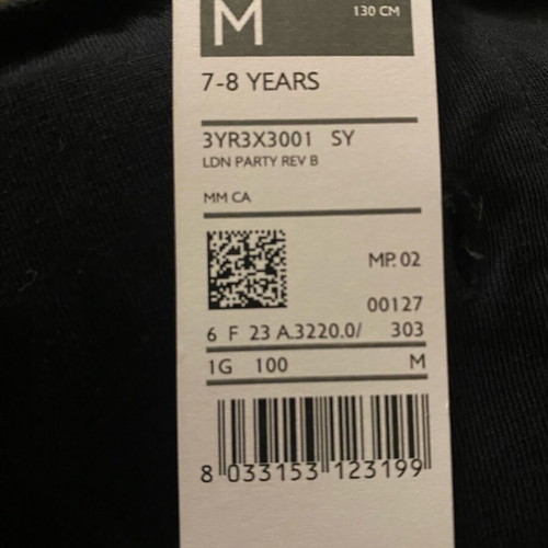 Sisley spring t-shirt for boys 7-8 years new, black and white