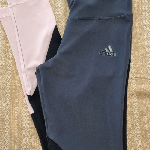 Adidas women's leggings, black and pink, size 13-14 kids