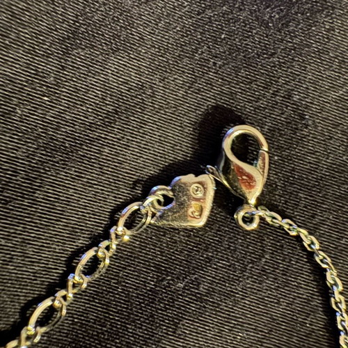 Swarovski necklace used with chain, lilac heart and butterfly