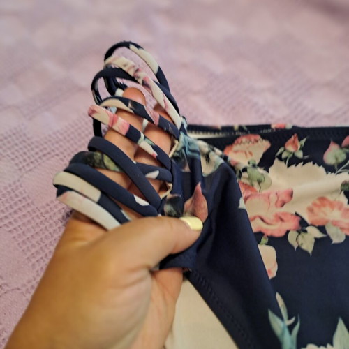 Power 2 The Flower bikini slip, blue multicolor, XXL