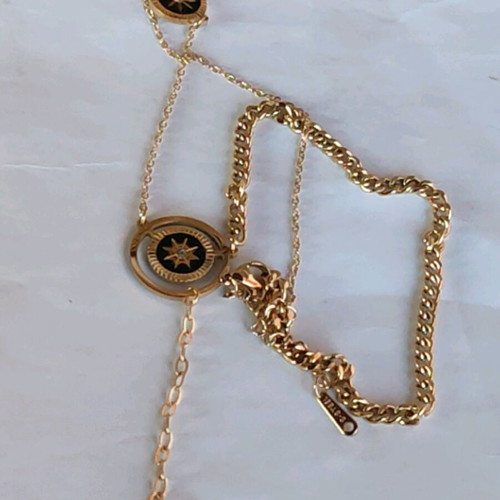 Steel Necklace new, gold and silver color