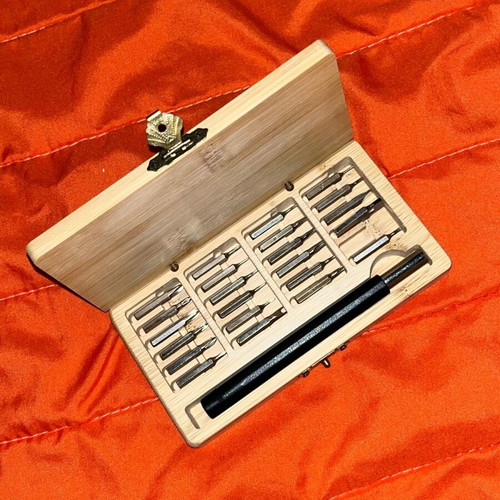 Wooden Collectible Desk Toolbox 24 pcs like new