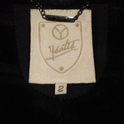 Women's suede coat new black with fur and suede cord details