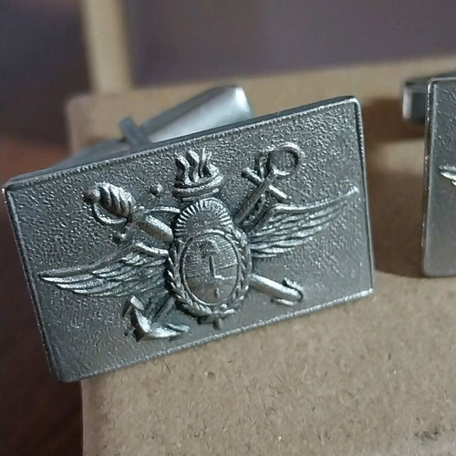 Military cufflinks of air defense school branch like new