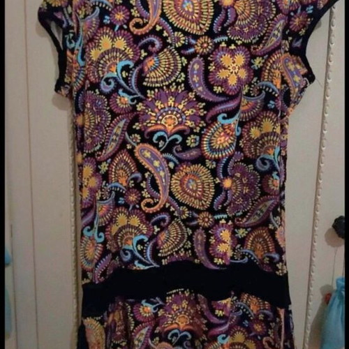 Promod blouse large colorful elastic wrap