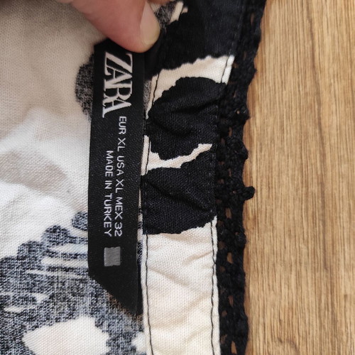 Zara dress with black and beige ethnic pattern, size XL, like new