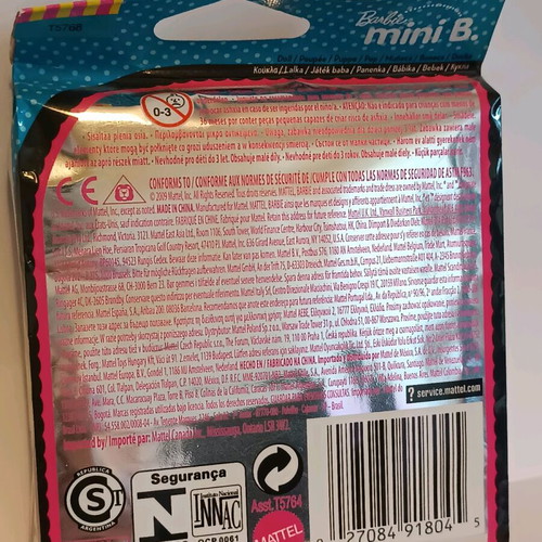 Barbie Mini B Doll new, model 509, 2009, ring feature