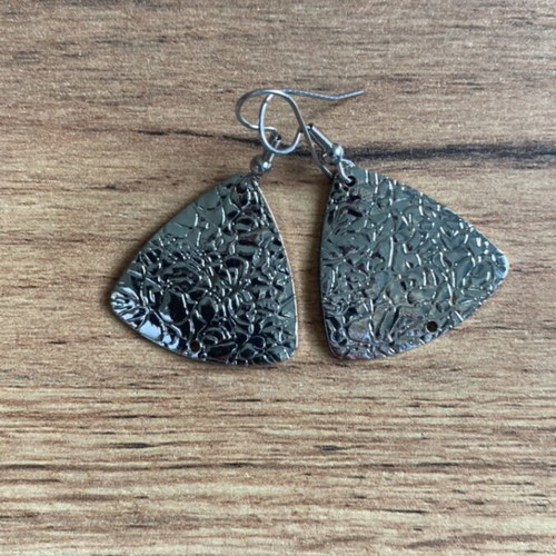 Dangling earrings like new, gray color