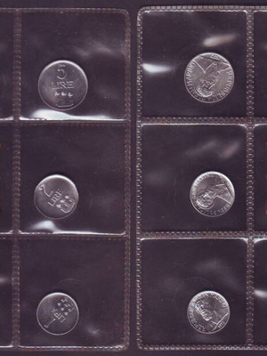San Marino coin set 8 pieces from 1 to 500 Lire, mint condition