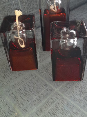 Vintage Krosno Poland Oil Candle Holders, Like New, 1980s
