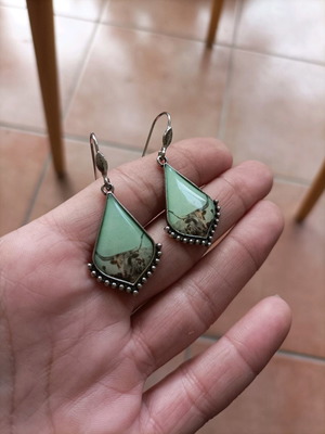 Dangling earrings new, silver alloy metal