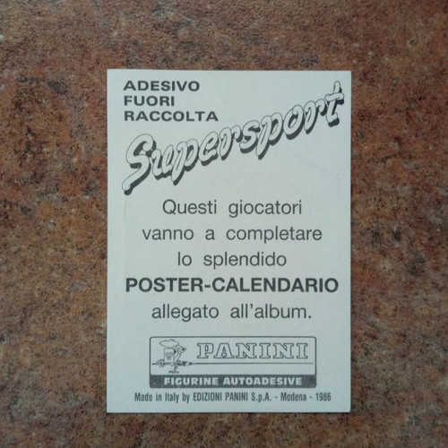 Paolo Rossi sticker used, Panini Supersport 1986