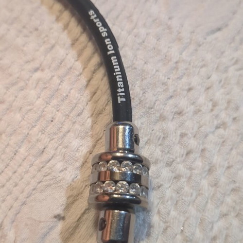Titanium Ion Sports necklace like new, black and silver