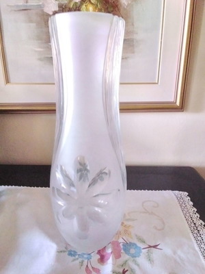 Large vase 42.5 cm like new, heavy semi-crystal