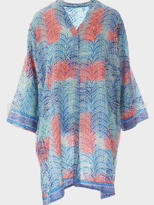 Dress2unDress Summer Dress one size like new, colorful silk blend