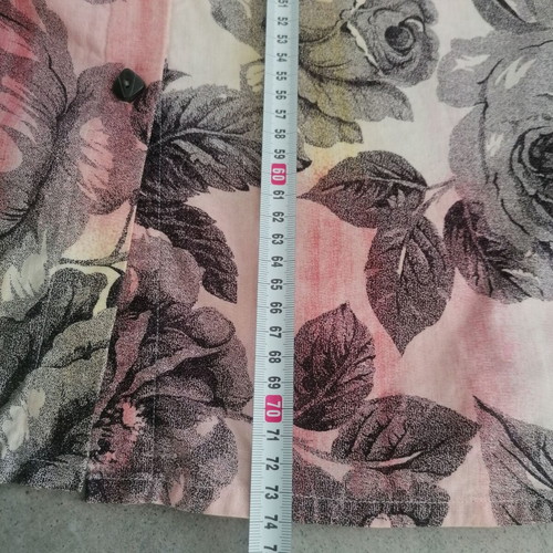 Vintage short-sleeve shirt like new with floral watercolor design