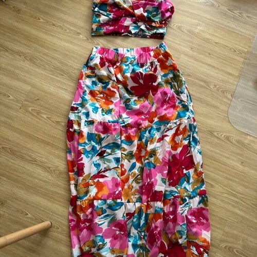 Σετ small top φούστα σαν καινούργιο πολύχρωμο