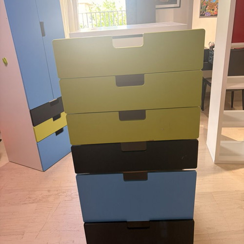 IKEA STUVA chest of drawers used, 6 colorful drawers, 60×50×128 cm
