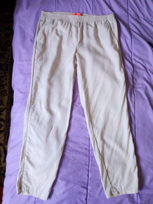 Mango women's pants cream size L elastic waist like new