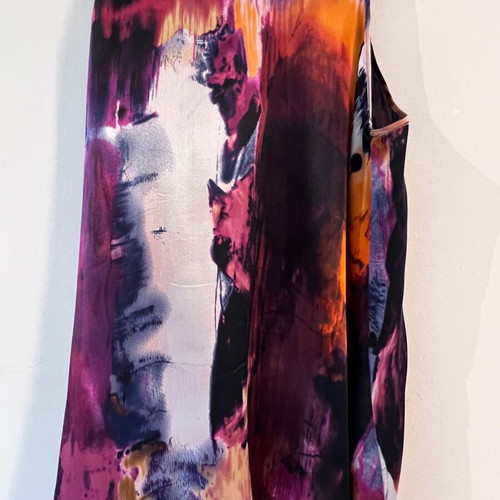 Full Circle silk halter-neck top like new, abstract print
