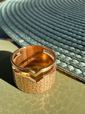 Women's ring made of stainless steel pink gold new