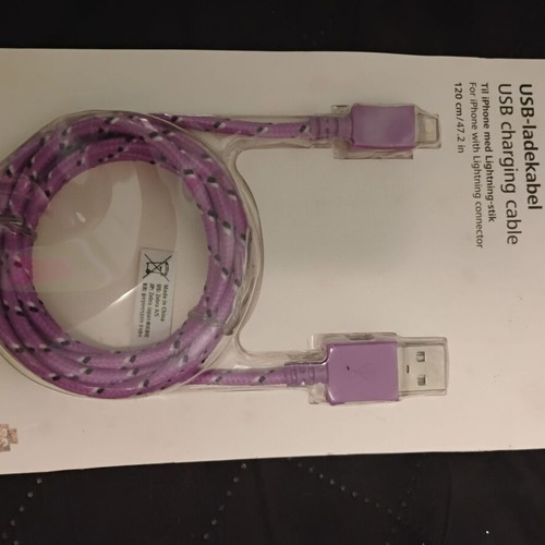 Charging cable for iPhone 1.20m purple, new