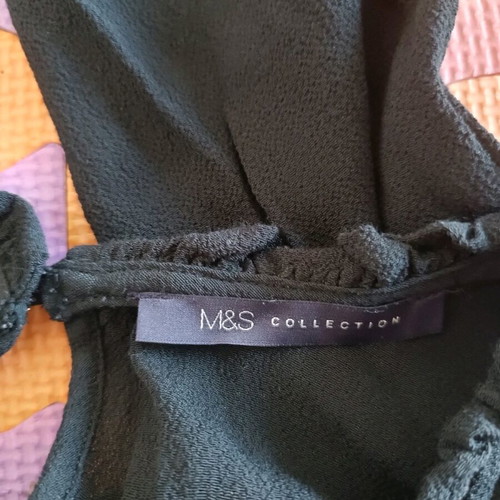 Marks and Spencer dress large with embroidery like new, black