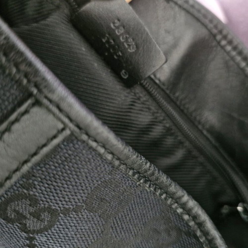 Gucci Jackie vintage shoulder bag black GG canvas