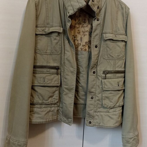 Bershka women's army style jacket used, small size, khaki