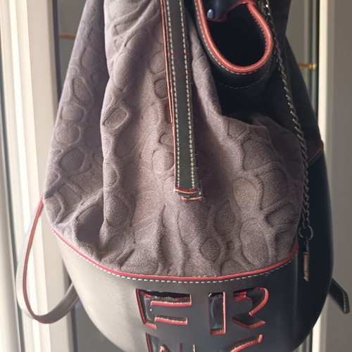 Frnc backpack used, women's suede and leather combination