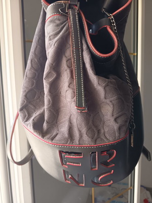 Frnc backpack used, women's suede and leather combination