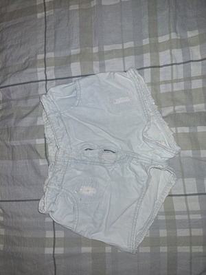 Blue shorts used with elastic waistband, one size