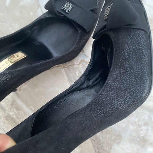 Pumps new leather with pointed toe, 9 cm heel, black