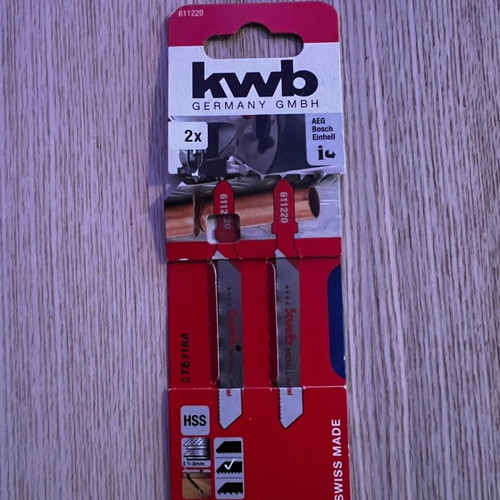 KWB 611220 HSS T118A jigsaw blades for metal, 2 pieces, new