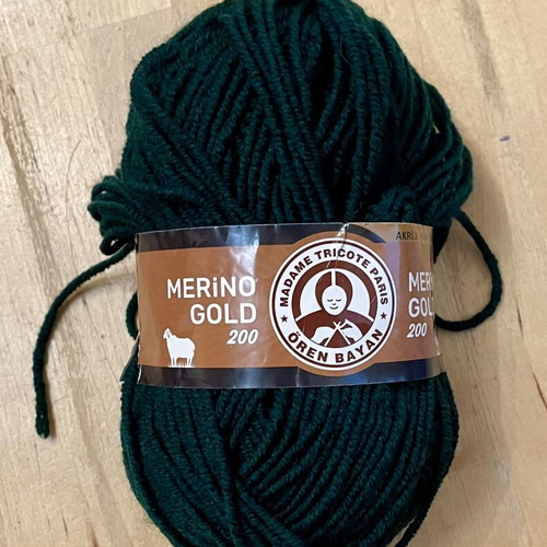 Knitting yarn dark green acrylic new