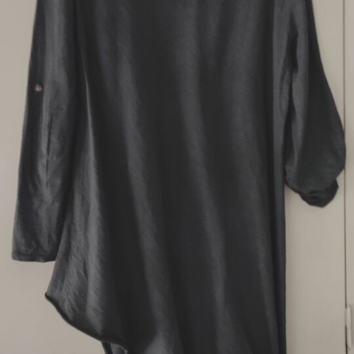 Asymmetrical women's blouse size L like new, anthracite