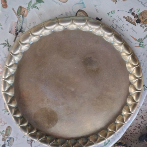 Brass tray used from 70s/80s decade, 39 cm diameter