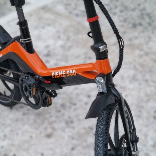 Blaupunkt Fiene 500 Folding Electric Bike with Orange Helmet like new